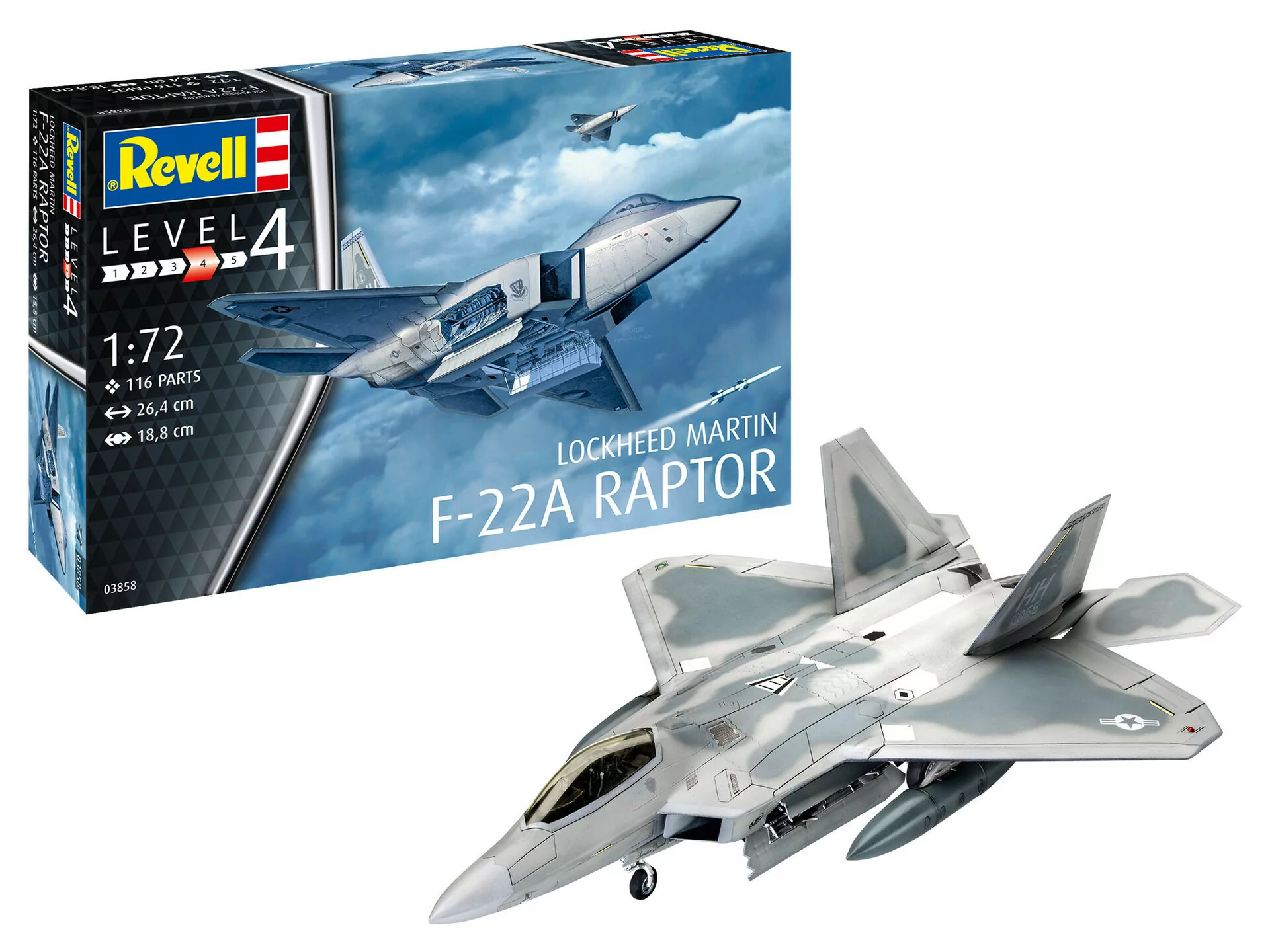 Revell 1/72 F-22 Raptor Airplane Model Kit | Model Airplane Kits ...
