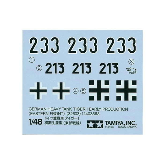 Tamiya 1/48 German Tiger I Early Production Tank Model Kit