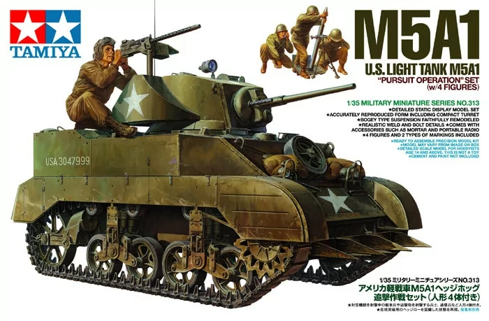 Tamiya 1/35 US Light Tank M5A1 Pursuit Ops" w/4 Figures" TAM35313_2