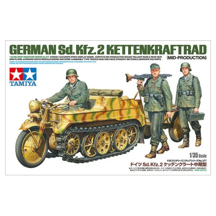 Tamiya 1/35 German Sd.Kfz.2 Kettenkraftrad Military Car Model Kit
