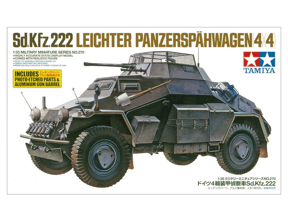 Tamiya 1/35 Sd.Kfz 222 w/Photo Etched Part TAM35270_2