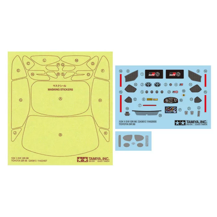 Tamiya 1/24 Toyota Gr 86 Car Model Kit