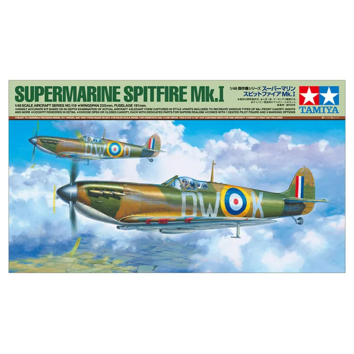 Tamiya 1/48 Supermarine Spitfire Mk.I Aircraft Model Kit