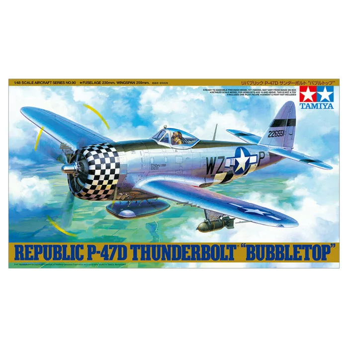 Tamiya 1/48 P47D Thunderbolt Bubbletop Airplane Model Kit