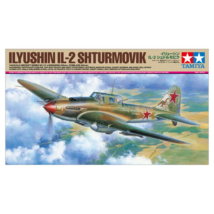 Tamiya 1/48 Ilyushin IL 2 Shturmonvik Airplane Model Kit