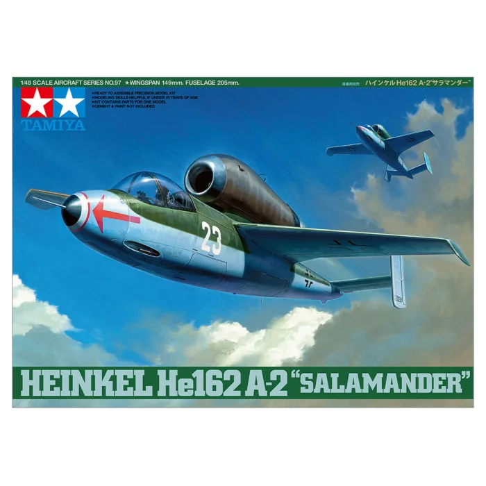 Tamiya 1/48 Heinkel He162A2 Salamandr Airplane Model Kit