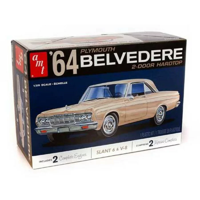 AMT 1/25 1964 Plymouth Belvedere W/ Straight 6 Engine Car Model Kit