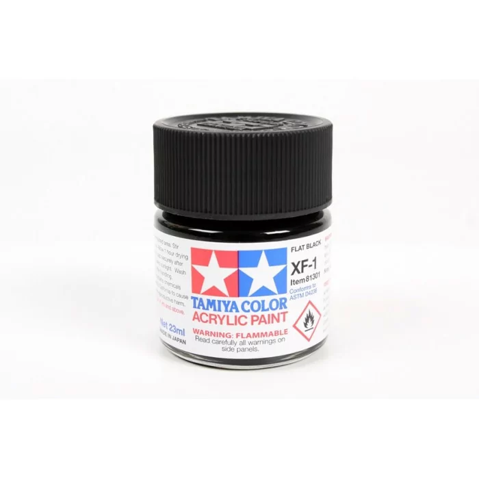 Tamiya XF-1 Flat Black Flat Matte Acrylic Paint 23ml