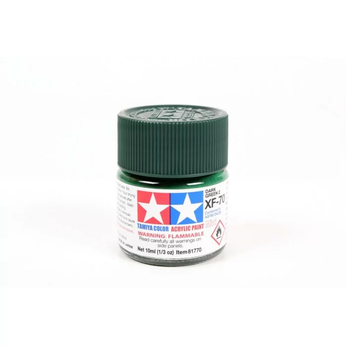 Tamiya XF-70 Dark Green Flat Matte Acrylic Paint 10ml Mini
