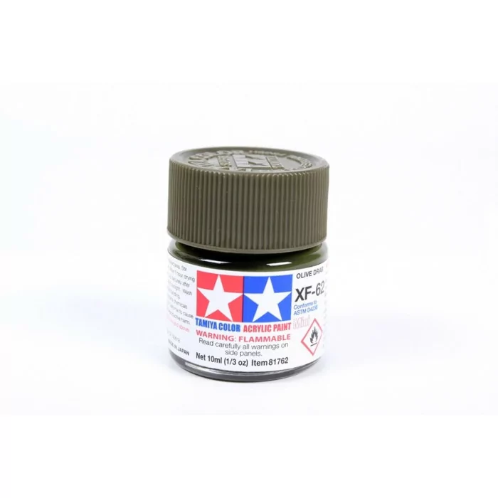 Tamiya XF-62 Olive Drab Flat Matte Acrylic Paint 10ml Mini