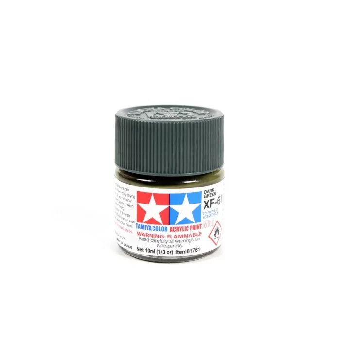 Tamiya XF-61 Dark Green Flat Matte Acrylic Paint 10ml Mini