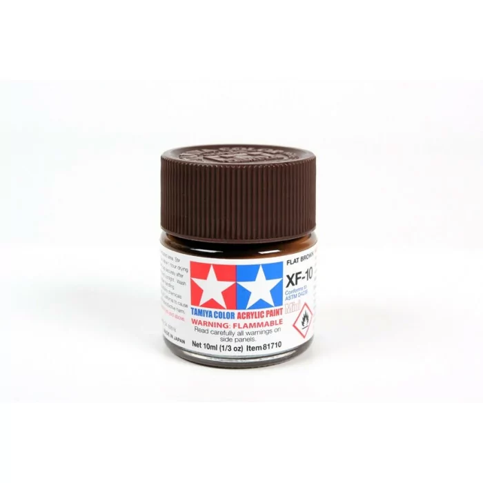 Tamiya XF-10 Flat Brown Flat Matte Acrylic Paint 10ml Mini