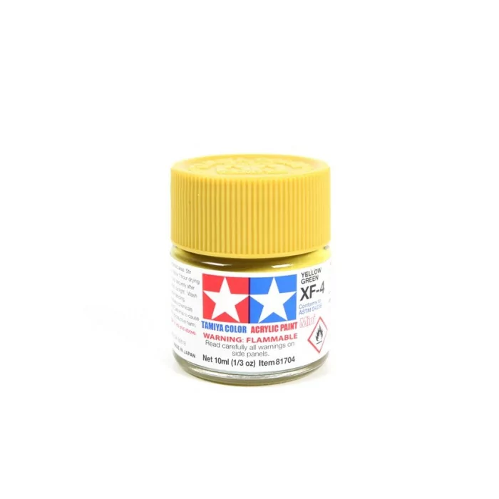Tamiya XF-4 Yellow Green Flat Matte Acrylic Paint 10ml Mini