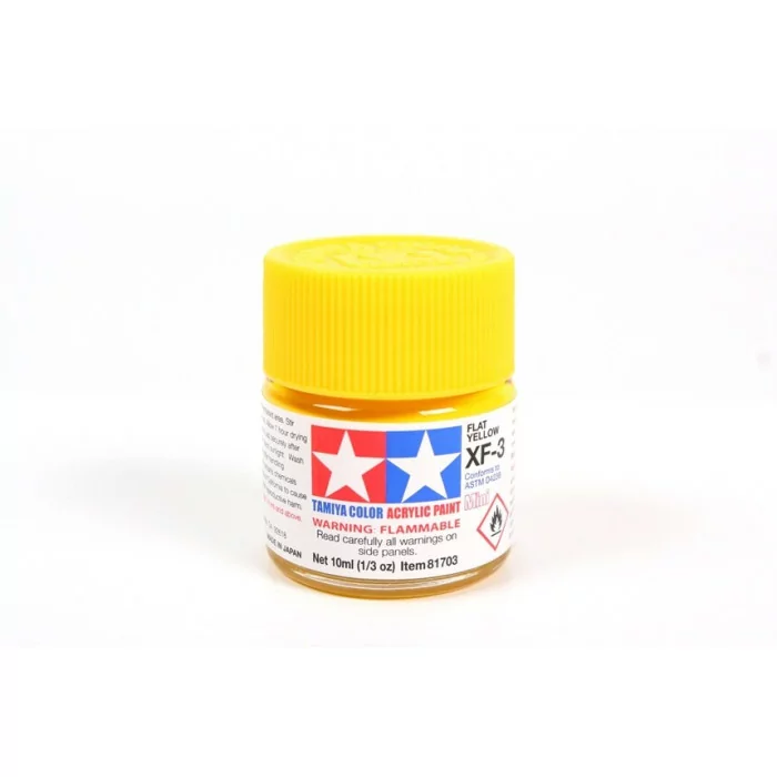 Tamiya XF-3 Yellow Flat Matte Acrylic Paint 10ml Mini
