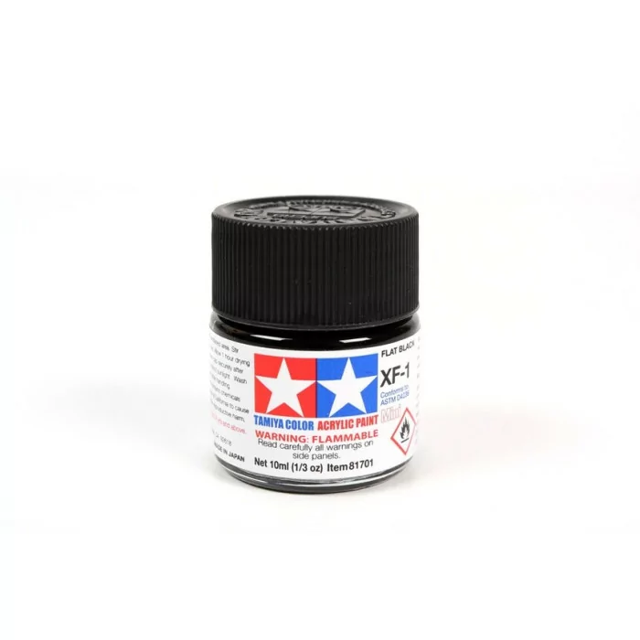 Tamiya XF-1 Flat Black Flat Matte Acrylic Paint 10ml Mini