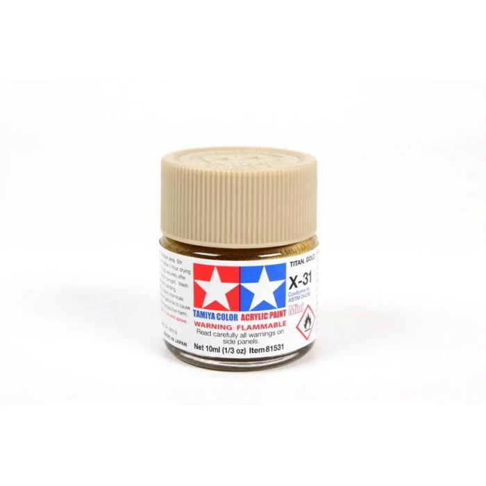 Tamiya X-31 Titan Gold Gloss Acrylic Paint 10ml Mini