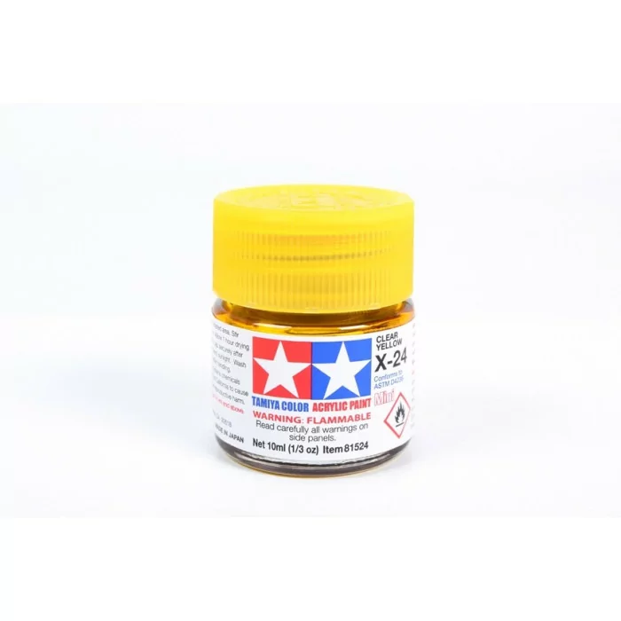 Tamiya X-24 Clear Yellow Gloss Acrylic Paint 10ml Mini