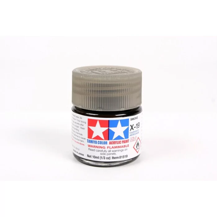 Tamiya X-19 Smoke Flat Matte Acrylic Paint 10ml Mini