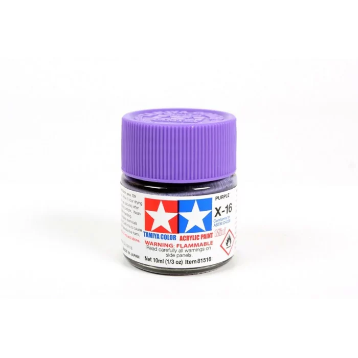 Tamiya X-16 Purple Gloss Acrylic Paint 10ml Mini