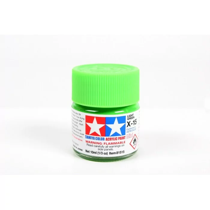 Tamiya X-15 Light Green Gloss Acrylic Paint 10ml Mini