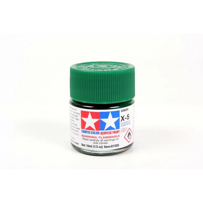 Tamiya X-5 Green Gloss Acrylic Paint 10ml Mini