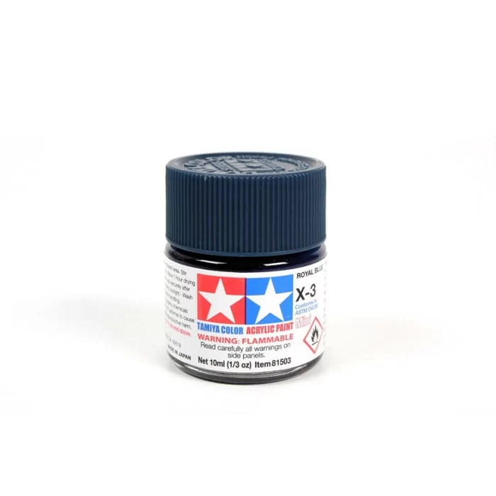 Tamiya X-3 Royal Blue Gloss Acrylic Paint 10ml Mini