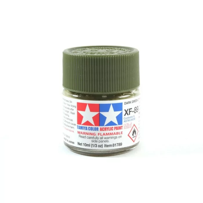 Tamiya XF-89 Dark Green 2 Flat Matte Acrylic Paint 10ml Mini