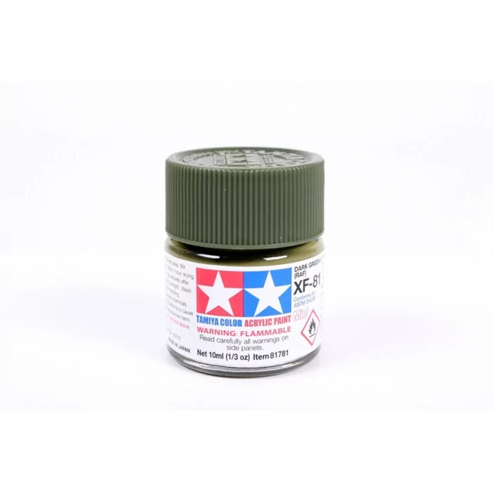 Tamiya XF-81 Dark Green 2 RAF Flat Matte Acrylic Paint 10ml Mini
