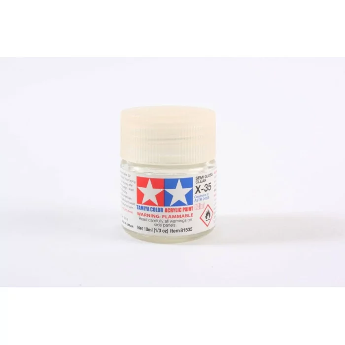Tamiya X-35 Semi Gloss Clear Gloss Acrylic Paint 10ml Mini