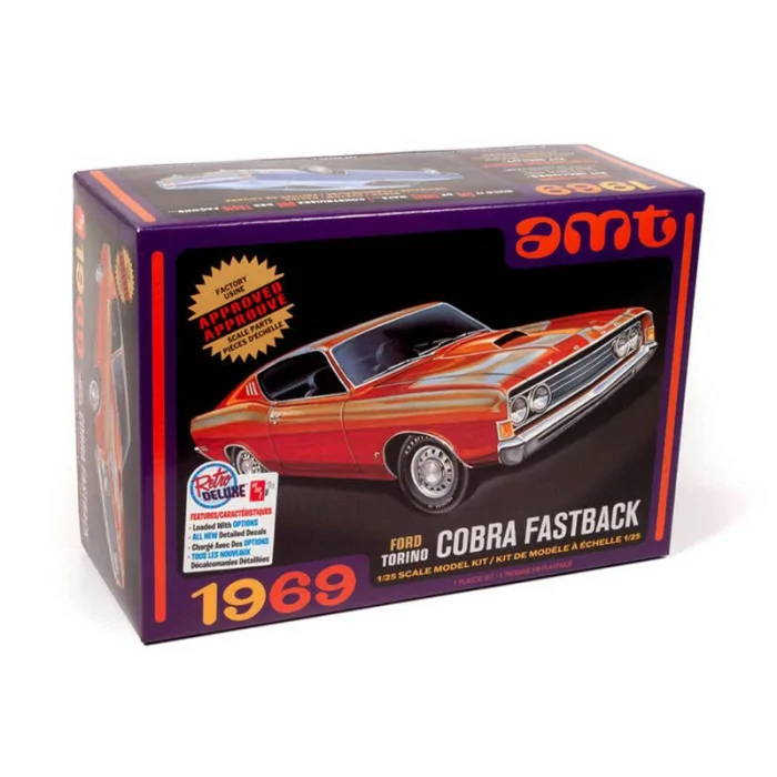 AMT 1/25 1969 Ford Torino Cobra Fastback Car Model Kit