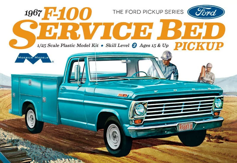 Moebius Models 1/25 1967 Ford F100 Service Bed Car Model Kit MOE1239_1