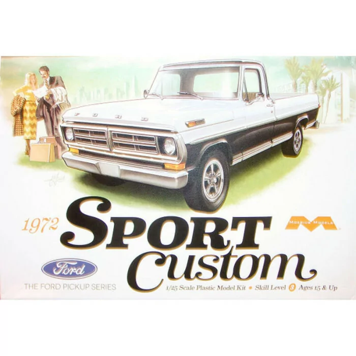 Moebius Models 1/25 1972 Ford Sport Custom Pickup Truck Car Model Kit