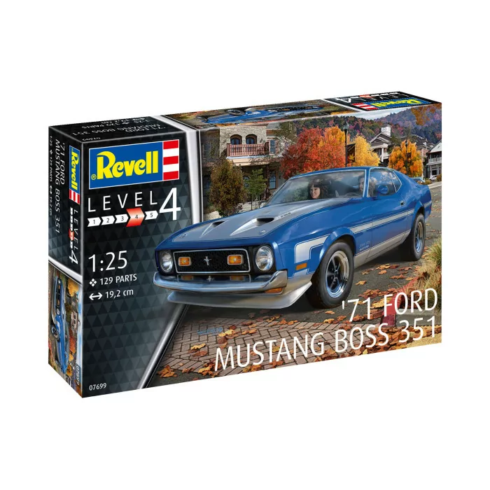 Revell 1/24 1971 Boss Mustang351 Car Model Kit
