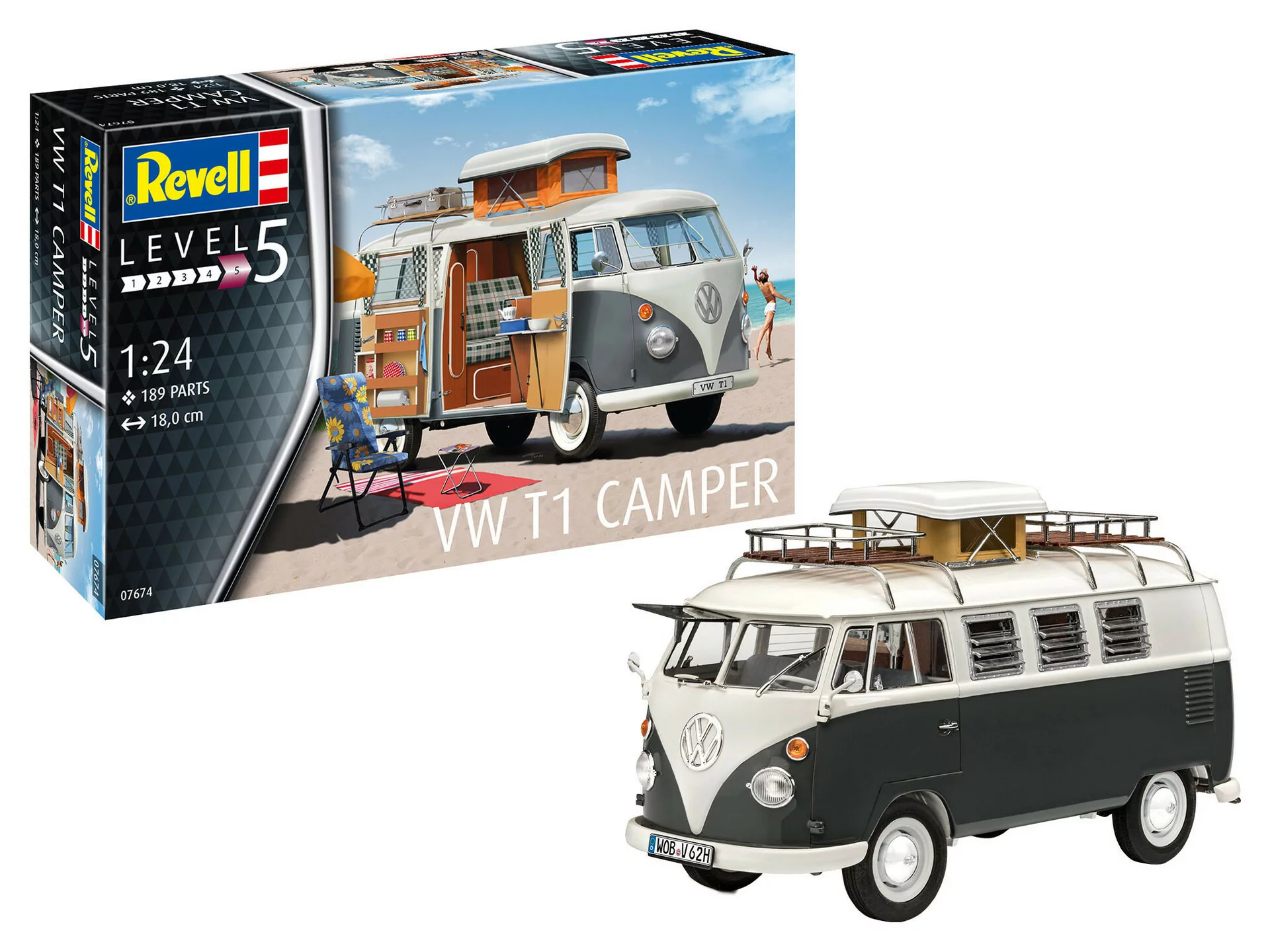 Revell 1/24 VW T1 Camper Car Model Kit RMX807674_1