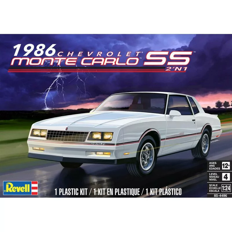 Revell 1/24 1986 Chevrolet Monte Carlo SS 2N1 Car Model Kit RMX854496_2