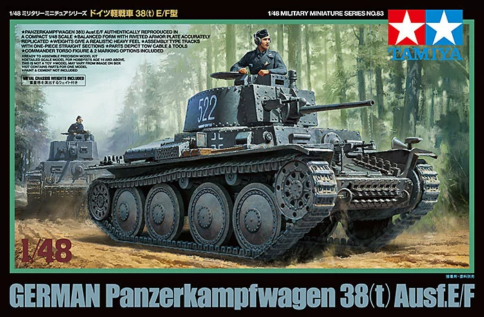 Tamiya 1/35 German Panzer 38(T) Ausf.E/F Tank Model Kit TAM32583_2