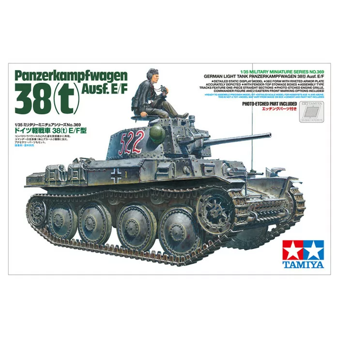 Tamiya 1/35 German Lt Tank Panzerkampfwagen 38t Ausf E/F Model Kit