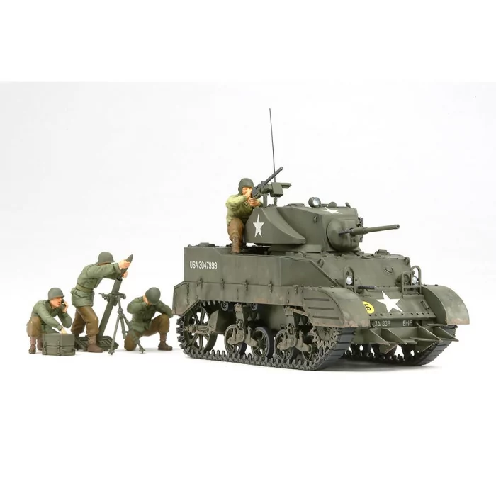 Tamiya 1/35 US Light Tank M5A1 Pursuit Ops w/4 Figures Model Kit