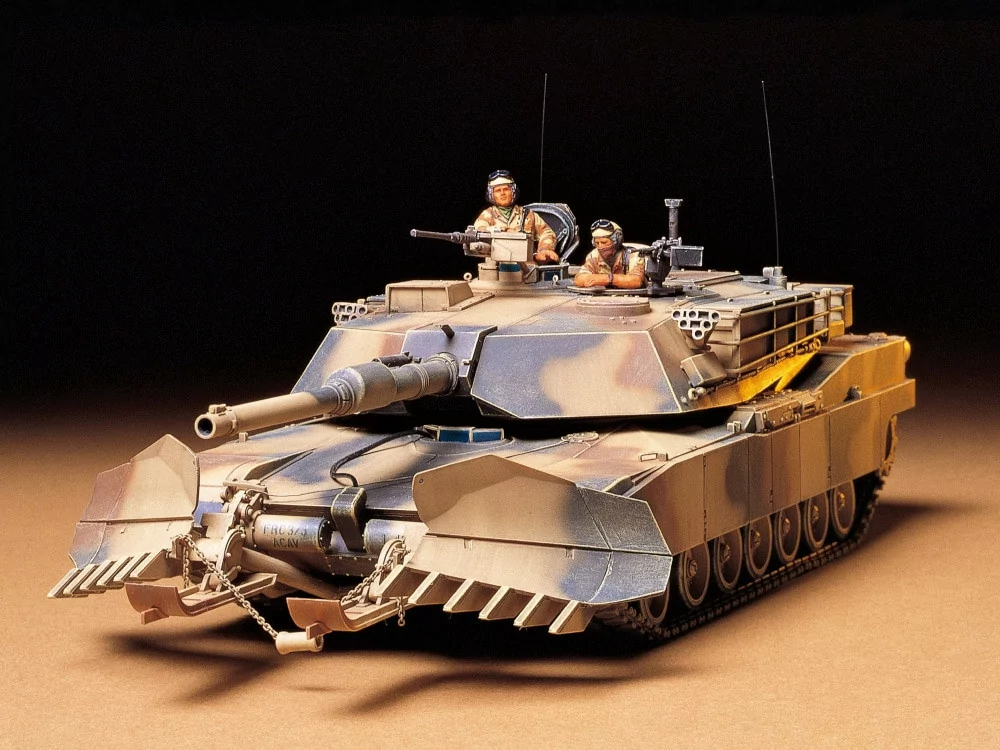 Tamiya 1/35 US M1A1 Abrams w/Mineplow Tank Model Kit TAM35158_1