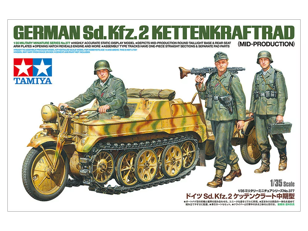 Tamiya 1/35 German Sd.Kfz.2 Kettenkraftrad Military Car Model Kit TAM35377_2