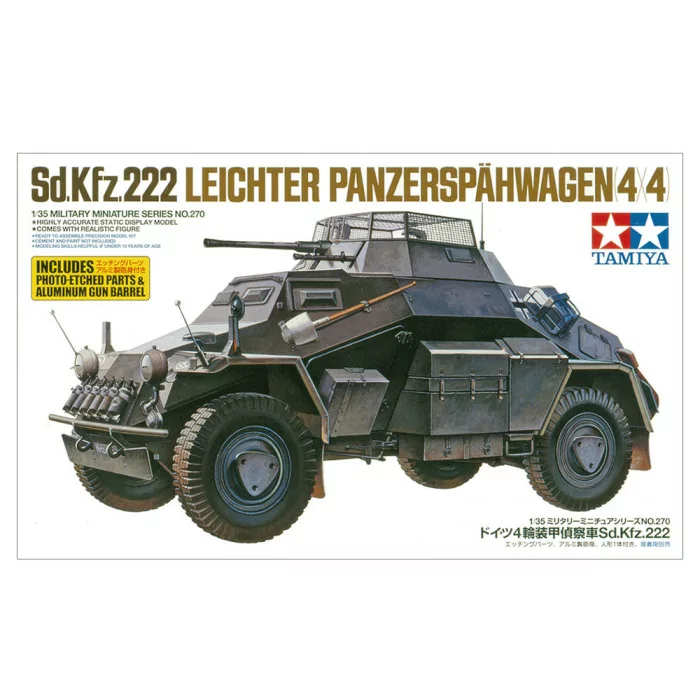 Tamiya 1/35 Sd.Kfz 222 W/Photo Etched Part Armored Vehicle Model Kit