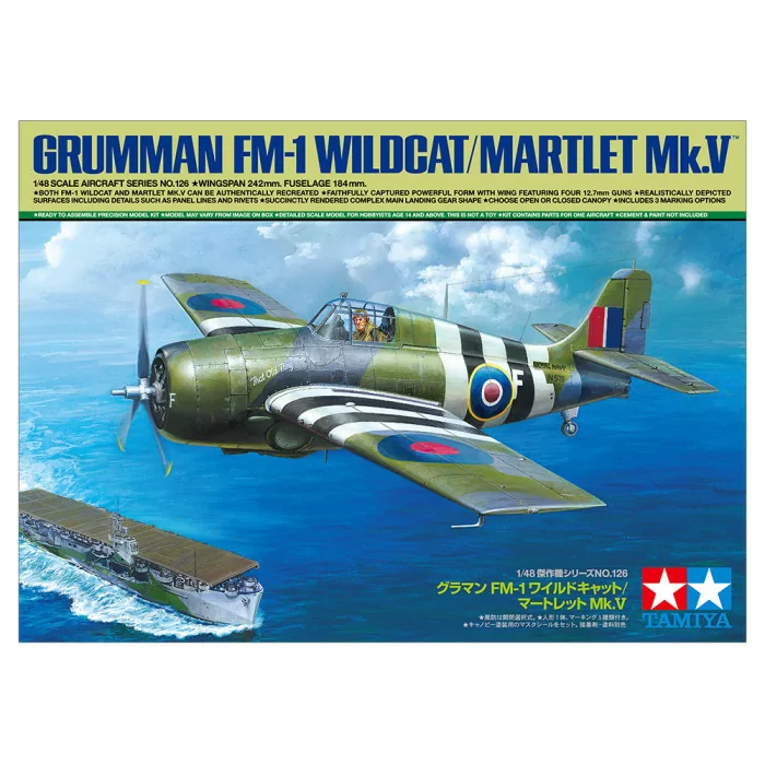 Tamiya 1/48 Grumman FM-1 Wildcat Airplane Model Kit