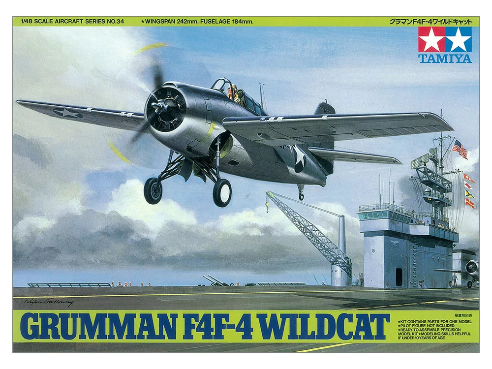 Tamiya 1/48 Gruman F4F-4 Wildcat Airplane Model Kit TAM61034_2