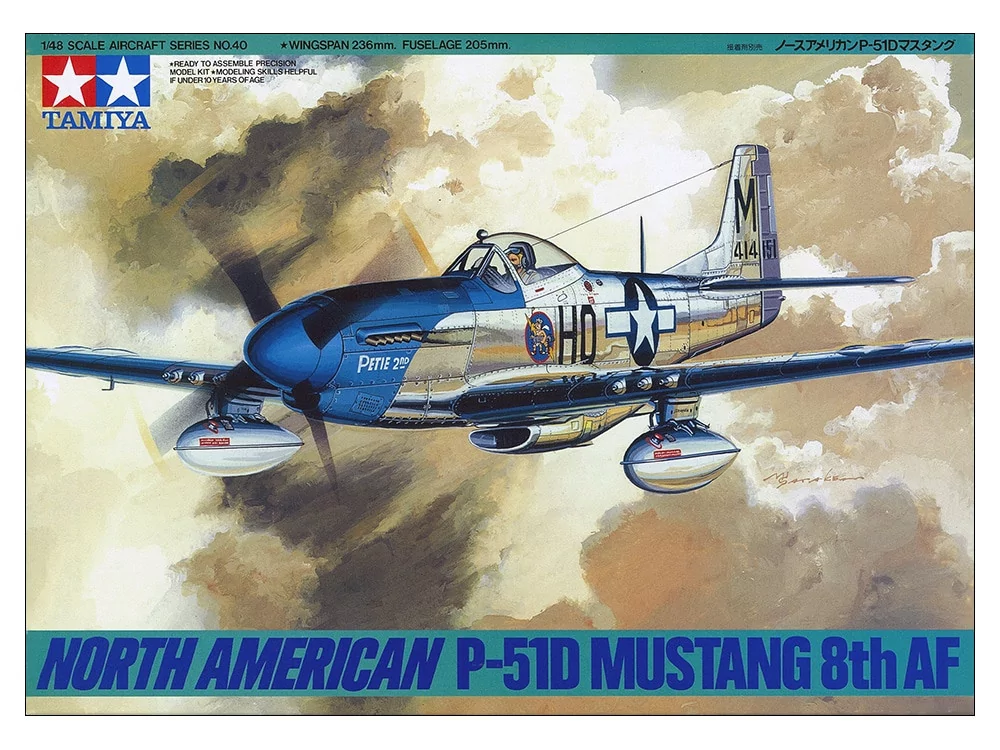 Tamiya 1/48 North American P-51D Mustang Airplane Model Kit TAM61040_2
