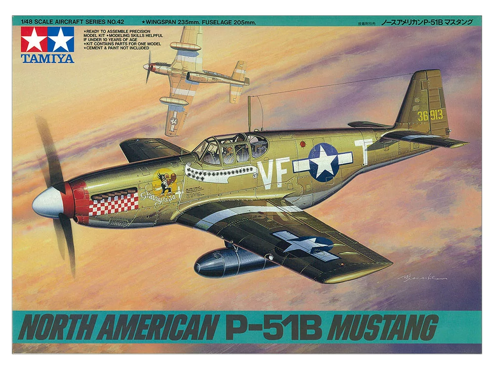 Tamiya 1/48 P-51b Mustang Airplane Model Kit TAM61042_2