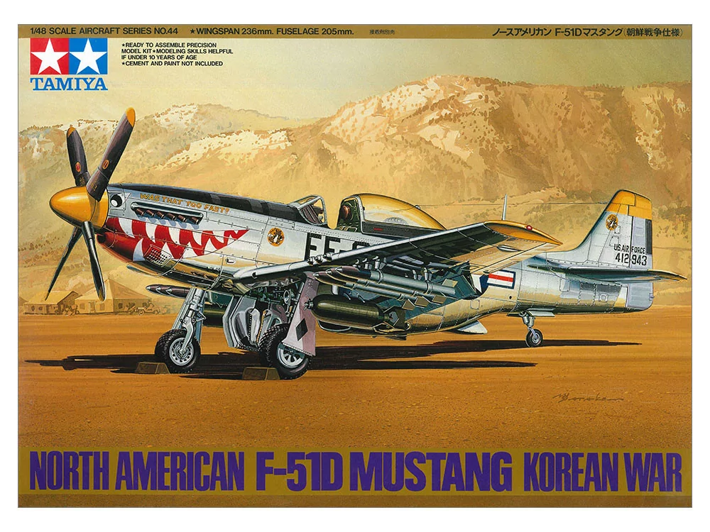 Tamiya 1/48 F-51D Mustang Korean War Aircraft Model Kit TAM61044_2