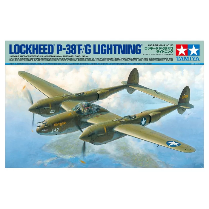 Tamiya 1/48 Lockheed P-38 F/G Lightning Aircraft Model Kit
