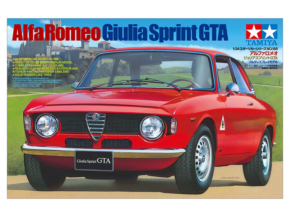 Tamiya 1/24 Alfa Romeo Giulia Sprint GTA Car Model Kit TAM24188_2