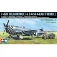 Tamiya 1/48 P47D Thunderbolt Bubbletop & 1/4t 4X4 Light Vehicle Model Kit
