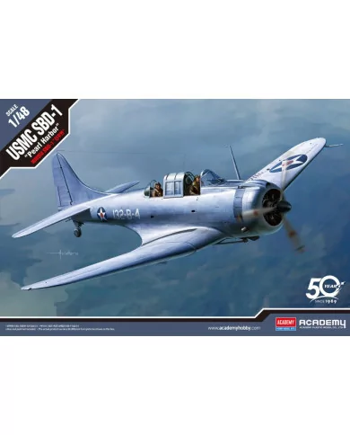 Academy 1/48 USMC SBD-1 Dauntless Pearl Harbor Airplane Model Kit